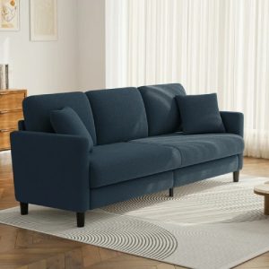 83" Sofa Couch for Living Room,Comfy Teddy Fleece Loveseat Sofa